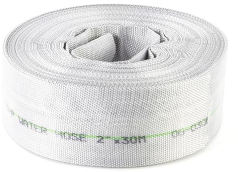 Flexibel slang för brandpumpar | Ø 52 mm/2 tum | Längd 30 m | för smutsigt rent vatten avloppsvatten | termisk och mekanisk beständighet | polyester