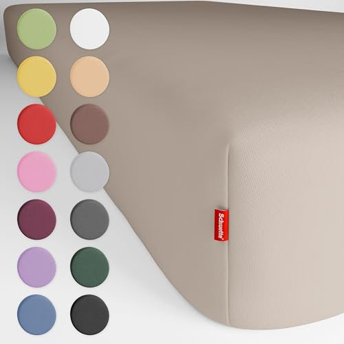 Schuette® Topper Spannbettlaken • 80x200 cm • Wow! Kollektion: Vanilla & Co. (Beige) • 100% Superfluff Baumwolle, Blickdicht, Faltenfrei • mit Rundumgummi • Matratzenhöhe bis 10 cm