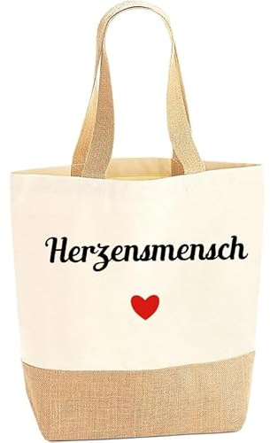 Aoohaha Jutetasche mit Spruch, Jute Tragetasche, Jute Einkaufstasche Handtasche, Herzensmensch Geschenke für Frauen Beste Freundin Kollegin zum Geburtstag Jahrestag, Dankeschön Geschenke Weihnachten