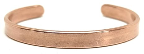 Genérico Pulsera de Cobre Hecha a Mano, 100% Cobre Puro, Joyería para Hombre, Brazalete de 8 mm, Regalo de Septimo Aniversario (15cm - XS)