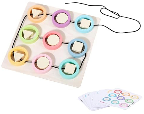 Opdestn Giocattoli da infilare per bambini,Giocattoli da infilare in legno | Gioco di puzzle per l'apprendimento dei colori in legno,Giocattolo per incordare in età prescolare, giocattoli educativi