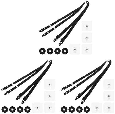SOPOTUTU Kit de 6 Correas de Seguridad para Muebles Ajustables para TV Anclajes Antivuelco para Televisores y Gabinetes a Prueba de Bebés Protección Anticaídas Hogar