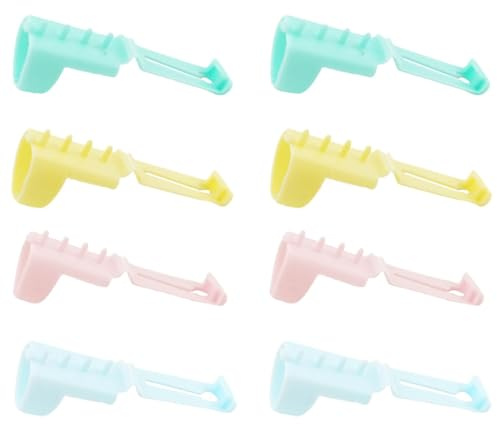 SWYZOR Anillos de Ganchillo Ajustables, 8 Piezas Herramienta para Tejer, Soporte para Dedo para Guía de Hilo, para Tejer a Crochet, Accesorios para Manualidades