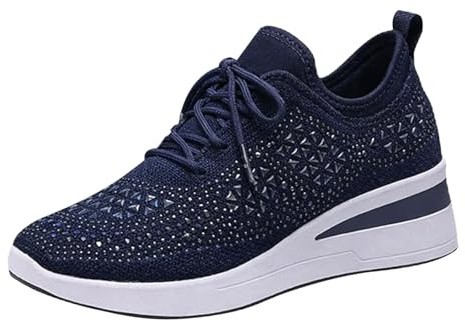 Basket Femme Chic Élégante Et Confortable - Baskets Orthopédiques Femme | Larges Chaussures Basses Strass Sneakers À Lacets Basquettes Respirante Chaussure Casual Sneaker De Marche Basquette