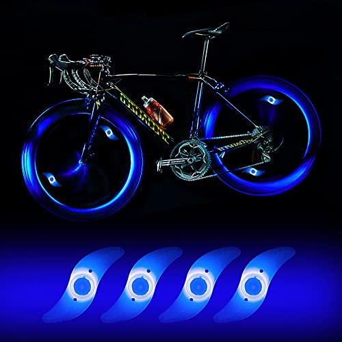 Yifengshun Set di 4 luci LED impermeabili per bicicletta con 3 modalità di lampeggiamento, lampada LED per bicicletta per adulti e bambini (blu)