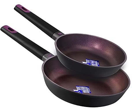 Cecotec Polka Experience 20-24 - Set di padelle Titan, diametro 20-24 cm, in alluminio pressofuso, rivestimento antiaderente, adatto a tutti i piani cottura e lavastoviglie