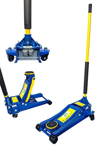 Crick Sollevatore Auto Martinetto Idraulico 4 Tonnellate Cric 4 Ton Professionale per Auto Assetto Basso Ribassato ruote bidirezionali a cuscinetto per veicoli, auto alzata doppio pistone