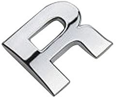 1 autocollant 3D en métal chromé pour pare-chocs de voiture (R)