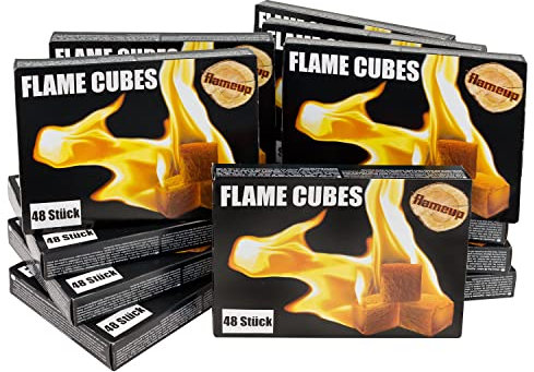 576x Cubes Allume-Feu Allume Cube Allume-Grill Allume-Feu pour Cheminée Gril Four Briquet à Charbon d'Allumage Cube Flameup