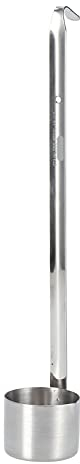Stainless Steel 35cm 13.8inch Ladle with Hook,Long Handle Serving Soup Wine Dipper Beer Pouring Ladle,Serving Measure Spoon for Sauce Oil Vinegar