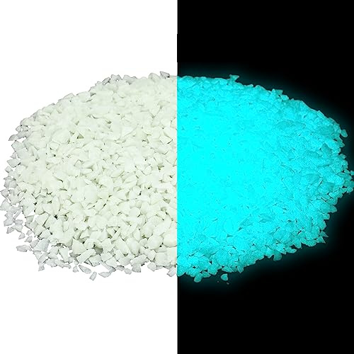 Wesiti Glow in the Dark Gravel, Fluorescent Glow in the Dark Rocks Decorations Fish Tank Rocks Decorative Aquarium Gravel Stones for Garden Room Planter Aesthetic, 300g/ 0.66lb (Blue Green, 3-5 mm)