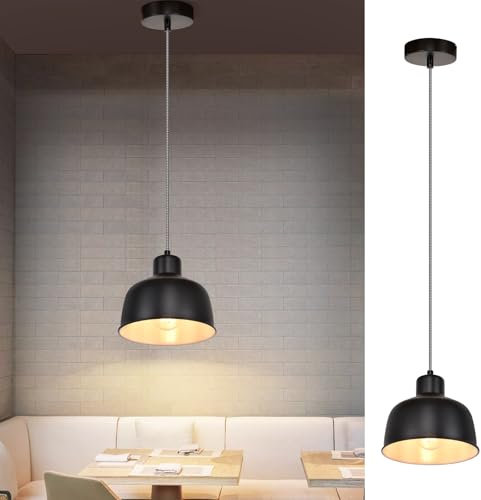 ZMH Pendelleuchte Esstisch Hängelampe Vintage - Esszimmer Retro Esstischlampe Schwarz Industrial Retro E27 Esszimmerlampe Küche Metall Pendellampe für Flur Wohnzimmer Schlafzimmer