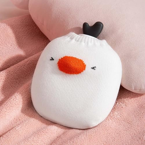 400ml Silicone Borsa Dell'acqua Calda, Borsa Acqua Calda con Maglia Morbida Rimovibile, Premium Naturale Bottiglia Adatto a bambini e adulti,Borsa Acqua Calda Peluche (bianco)