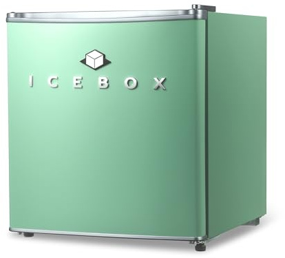 ICEBOX 1.7 Cu. Ft. Compact Refrigerator, ENERGY STAR Certified Small Refrigerator, Single Door Mini Fridge with Chiller Compartment, R600a Refrigerant, IBCR17MNT, Mint Green