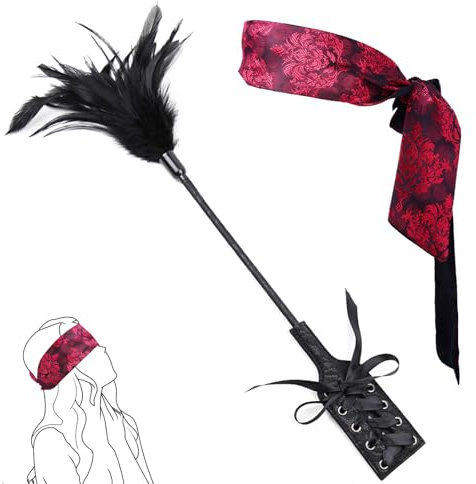 sex blindfold, sex feather Feather Ticklers Teasers with Soft and Smooth Touch, Adjustable Fit, Spanking Function for French Tickler,sex toys for women,sex accessories.bdsm toys
