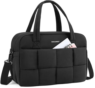 BAGSMART Sac de Voyage 42x19x30 pour Easyjet,29L Bagage Cabine,Sac de Weekend Imperméable pour Avion,Sport,Gym,Léger Voyage avec Compartiment Humide en PVC,Noir