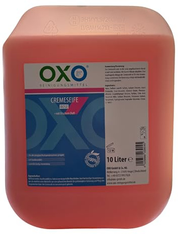 Cremeseife Rose 10 L – mit frischem Duft – pH-neutral & rückfettend – auf pflanzlicher Basis – hautfreundlich & dermatologisch getestet – für Druckspender geeignet – Flüssigseife sanft & pflegend