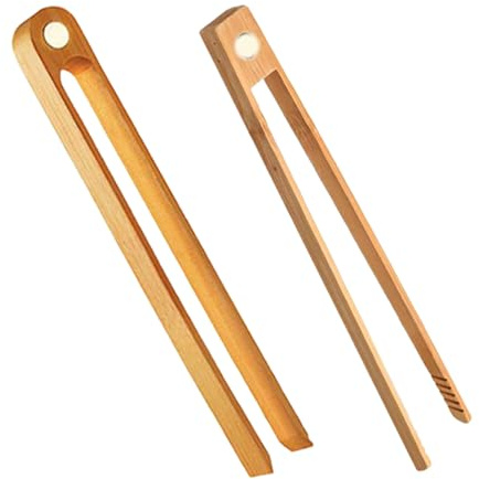 Tenacillas Para Servir Comida | Tenacillas Parrilla Imán Pinzas Pan,2 Piezas Utensilios de Cocina de Madera para Casa Jardín Barbacoa Camping Parrilla Fiesta Pescado Pasta Pan Té Ensalada