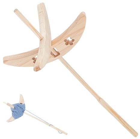 BENECREAT Kit Fuso A Goccia In Legno, Ruota per Filare, Filatrice per Principianti e Avanzati, Filatura A Mano, Filatura Del Roving In Filato, Albero Da 305mm