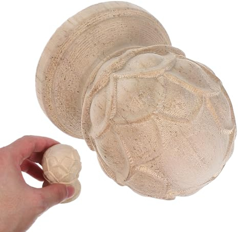 Veemoon Remate de Madera Tallado Estilo Europeo Diseño de Piña, Tamaño 4x6 Cm, para Decoración de Postes, Barras de Cortina y Muebles, Accesorio Decorativo Interior Artesanal