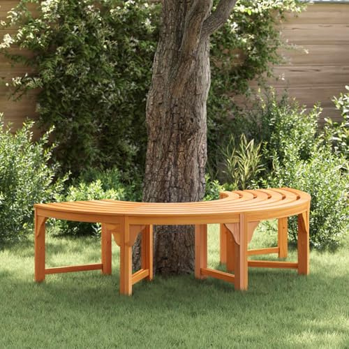 Mokuyary Naturlig trädbänk 160 x 80 x 45 cm Massiv eukalyptusträ uteplats | Utomhusbänk, möbler för förändring, terrass, Veranda, Pergola, Balkong
