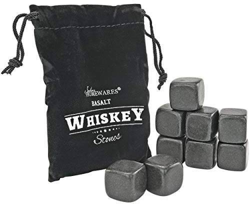Basalt Whiskey Stones Chilling Rocks – Beverage Cooler Set of 9 with Storage Bag by Southern Homewares – Perfect for Whiskey, Cocktails, and Other Beverages