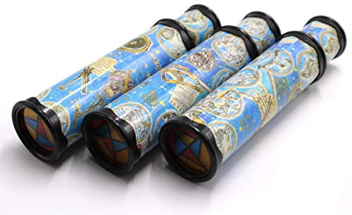 SPADORIVE 3 Pack Magic Kaleidoscope Toy for Teens Adults 3D Mirror Lens Kaleidoscope Party Favors Stretchable Long Classic Kaleidoscope Toy Educational Science Developmental Toy (Blue)
