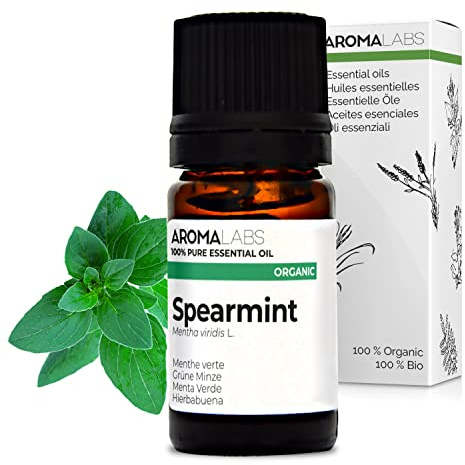 Menta Verde BIO (Mentha spicata) - 5 mL - Aceite Esencial Quimiotipado y Certificado AB - Digestión & Salud intestinal - Aroma Labs