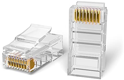 Mr. Tronic Conectores Rj45 Cat 5E | 100 Rj45 Conectores UTP Para Cable De Red, Cable Internet, Lan, PC, Router | Ethernet 8P8C (100 Unidades, Cat 5E, UTP)