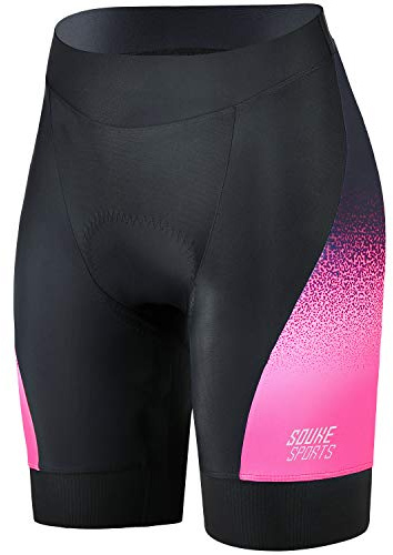 Souke Sports dam cykelbyxor kort 4D vadderade cykelbyxor dam andningsbara cykelbyxor dam