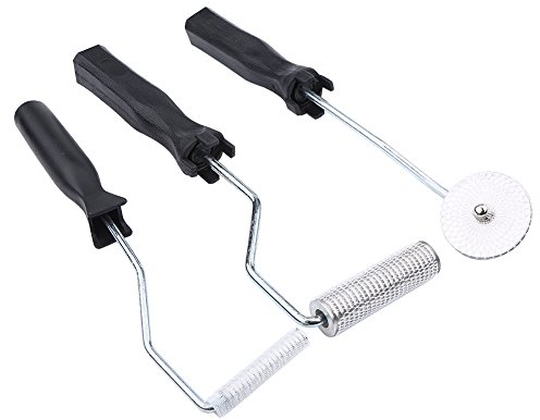 Ejoyous Rodillo para Fibra de Vidrio, 3pcs Kit Rodillo Pintura de Resina GFK Rodillo Aluminio Resina para Esmaltar Puertas, Superficies de Maderas o Metálicas