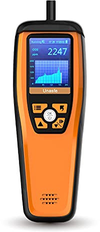 Temtop Détecteur de CO2 Dioxyde de Carbone, Appareil Mesurant Qualité Air pour Particules de PM2,5 PM10 CO2 Température et Humidité, Moniteur de Qualité de l'air Intérieur, M2000C 2nd
