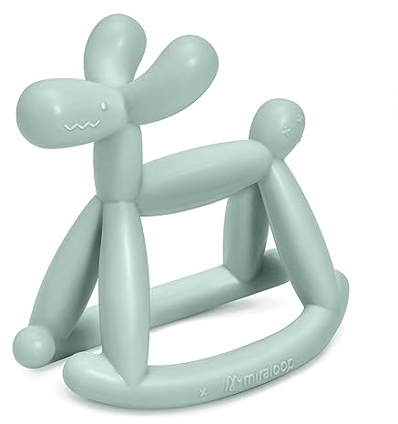 Miraloop Beißring für Baby, Jellydog Beißring Spielzeug aus Lebensmittelechtes Silikon, wundes Zahnfleisch zu Stimulieren und zu Massieren Geeignet für ab 3 Monaten Babys