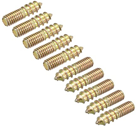 uxcell M6x25mm Hanger Bolts, 20pcs Double Ended Thread Dowel Screws for Wood Furniture
