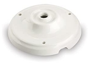 AMARCORDS - Rosone in porcellana per lampade a sospensione coprifili in ceramica retrò con viti di fissaggio colore BIANCO
