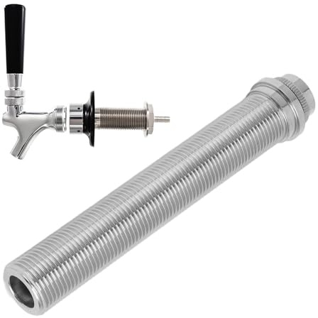 Fyearfly Rallonge pour Robinet à Bière, Tige Longue en Acier Inoxydable de 150 mm, Robinet À Bière pour Fût, Bride de Verrouillage Allongée, Filetage G5/8, Distributeur de Vin, pour Brassage Maison