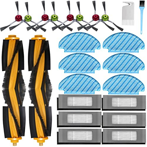 AiLomey Zubehör für Ecovacs Deebot OZMO N8/ N8+/ N8 Pro/ N8 Pro+/ T8/ T8+/ T8 AIVI/ T8 AIVI+/ T9/ T9+ Staubsauger, T8 Ersatzteile Enthält 2 Hauptbürste + +6 Filter + 8 Seitenbürste + 6 Wischtücher
