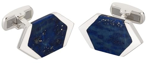 BROOKER Manschettenknöpfe Lapislazuli Silber Sechseck
