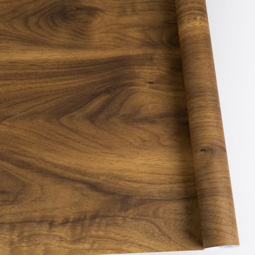 Abyssaly Oak Brown Wood Effect Sticky Back Plastic for Furniture & Walls | Self-Adhesive Wallpaper, 60cm x 500cm, Peel & Stick Vintage Vinyl for Furniture, Cabinets, Removable & Waterproof