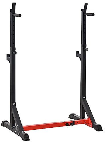 HOMCOM Hantelständer Hantelablage aus Stahl höhenverstellbare Langhantelablage bis 150 kg belastbar Squat Rack mit Gummifüßen Langhantelständer für Krafttraining