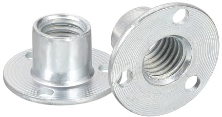 QUARKZMAN M10 Tuerca Tee de Agujero Brad, 5 Piezas Acero al Carbono con Base Redonda Tuerca de Inserción de Hilo Hembra para Muebles.
