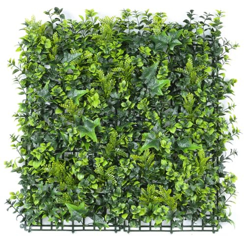 Valyria Home | Jardín Vertical Artificial Parana para Exterior e Interior | Pack de 4 Paneles 50x50 cm (1m²) | Plantas Decorativas para Pared Hogar Hiedra | Protección UV | Diseño Moderno