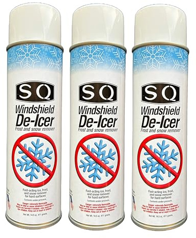 SQ Windshield De-Icer Frost and Snow Remover, 3 Pack, 14.5 oz per can (3)