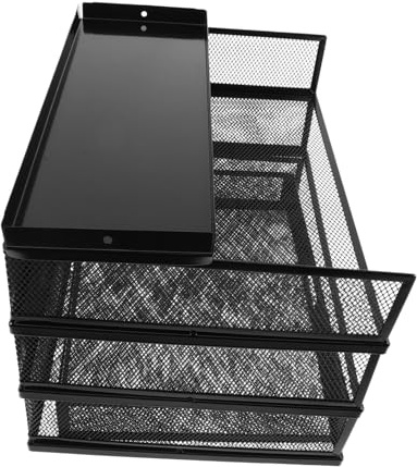 Estante de metal resistente para archivos de escritorio con cajones y estantes abiertos, almacenamiento de documentos de oficina resistente y soporte de suministros para una gestión eficiente del