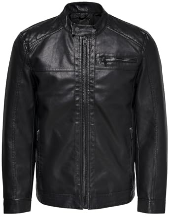 ONLY & SONS Giacca in similpelle, Nero, XS