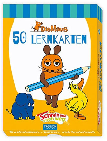 Troetsch Die Maus Lernkarten schreib und wisch weg 50 Karten mit Stift und Schwamm: Übungskarten Lernspiel Vorschule Grundschule