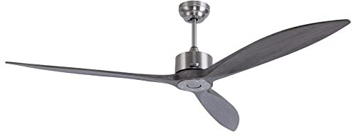 reiga 165 cm DC Motor Smart Deckenventilator ohne Beleuchtung mit Wifi Alexa App Fernbedienung, 6 Geschwindigkeiten, Kompatibel mit Smart Life App