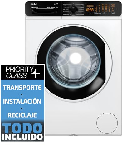 Sauber - Lavadora de carga frontal MOTOR INVERTER SERIE 9-W10143-10 kg - 1400 RPM - A - Programa Extra Rápido 15 minutos - Media Carga Avanzada - ENTREGA EN DOMICILIO CON INSTALACIÓN INCLUIDA