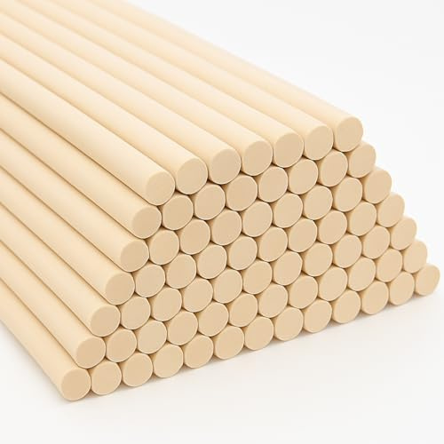ALBO Wooden Dowel Rods 100 PCS 1/8 x 6 Inch Round Wood Sticks for Crafts, DIY Projects and Macrame Hardwood Assorted Bouquet Sticks Cake Dowels for Tiered Cakes