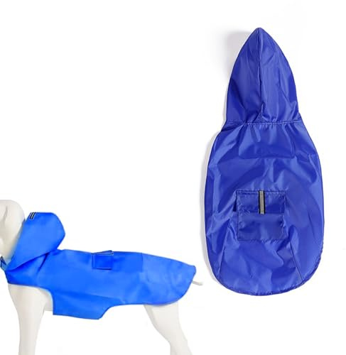 LWLWA Mantellina Pioggia Cane, Impermeabile con Tasche, Blu, XXL